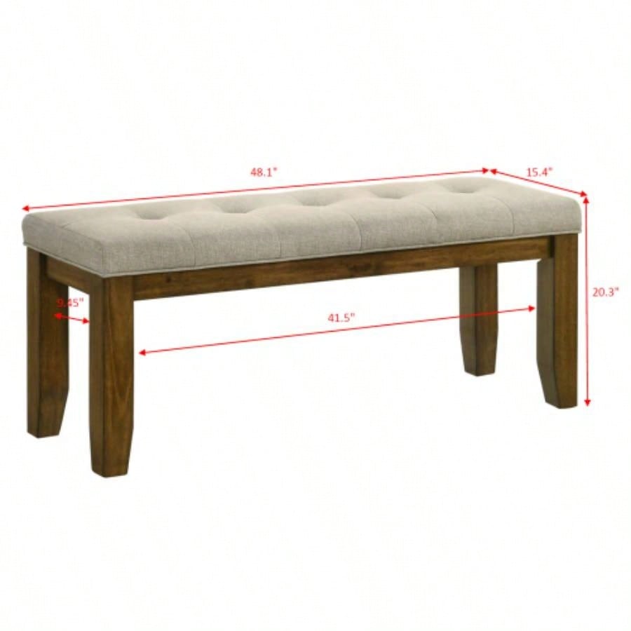 1pc Tailored Tufted Upholstered Soft Neutral Fabric Luxurious Comfort Modern Wooden Dining Room Furniture