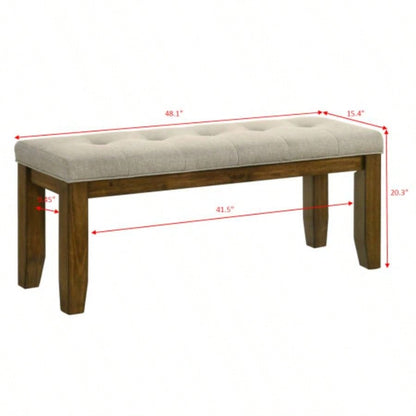 1pc Tailored Tufted Upholstered Soft Neutral Fabric Luxurious Comfort Modern Wooden Dining Room Furniture