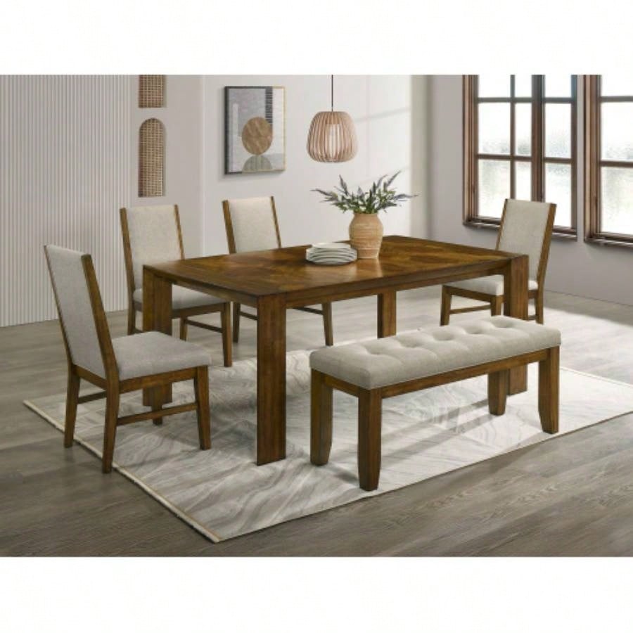 1pc Tailored Tufted Upholstered Soft Neutral Fabric Luxurious Comfort Modern Wooden Dining Room Furniture