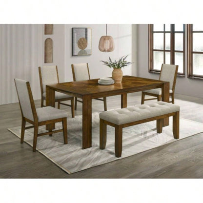 1pc Tailored Tufted Upholstered Soft Neutral Fabric Luxurious Comfort Modern Wooden Dining Room Furniture