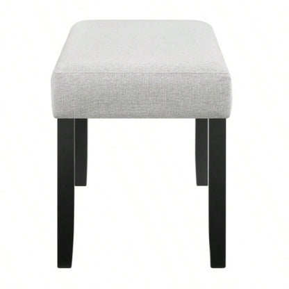 1pc Light Gray Upholstered Soft Neutral Tone Dark Wooden Dining Room Furniture