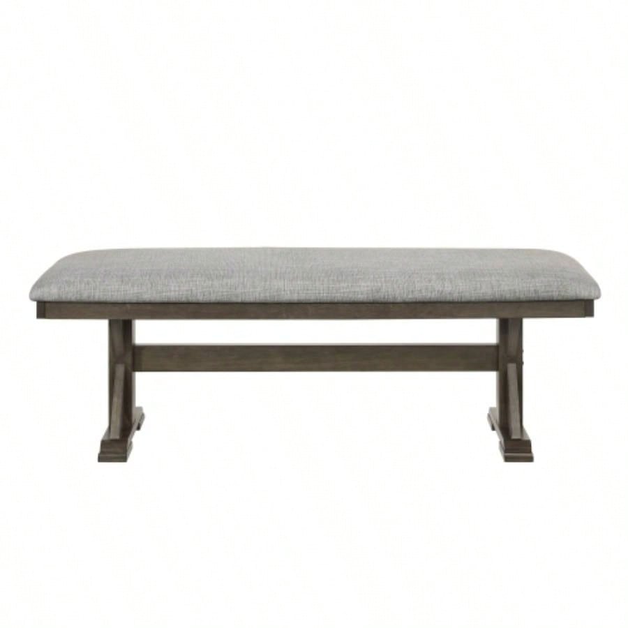 1pc Rustic Upholstered Dining Rich Wood Wooden Dining Room Furniture Brown