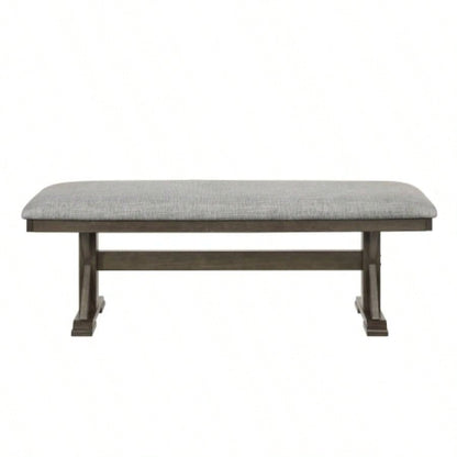 1pc Rustic Upholstered Dining Rich Wood Wooden Dining Room Furniture Brown