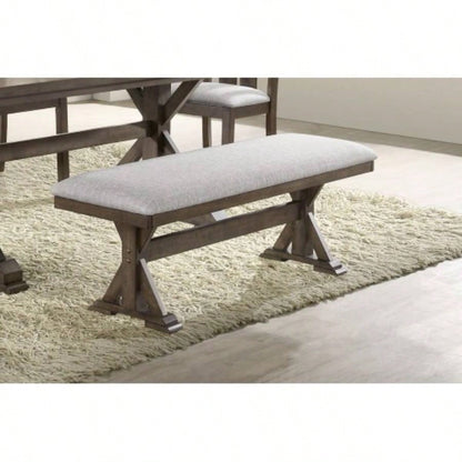 1pc Rustic Upholstered Dining Rich Wood Wooden Dining Room Furniture Brown