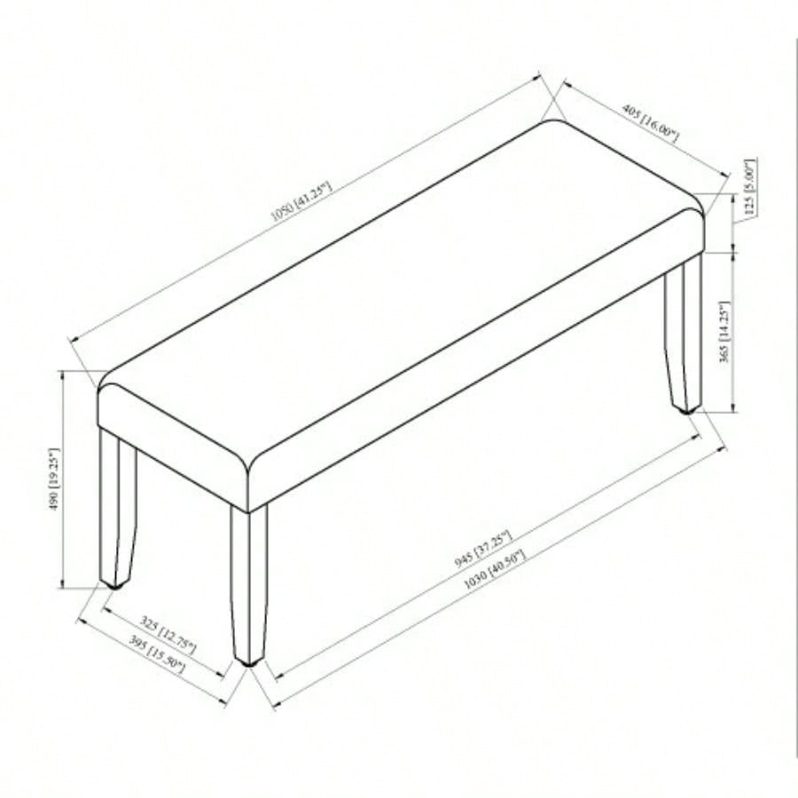 1pc Light Gray Upholstered Soft Neutral Tone Dark Wooden Dining Room Furniture