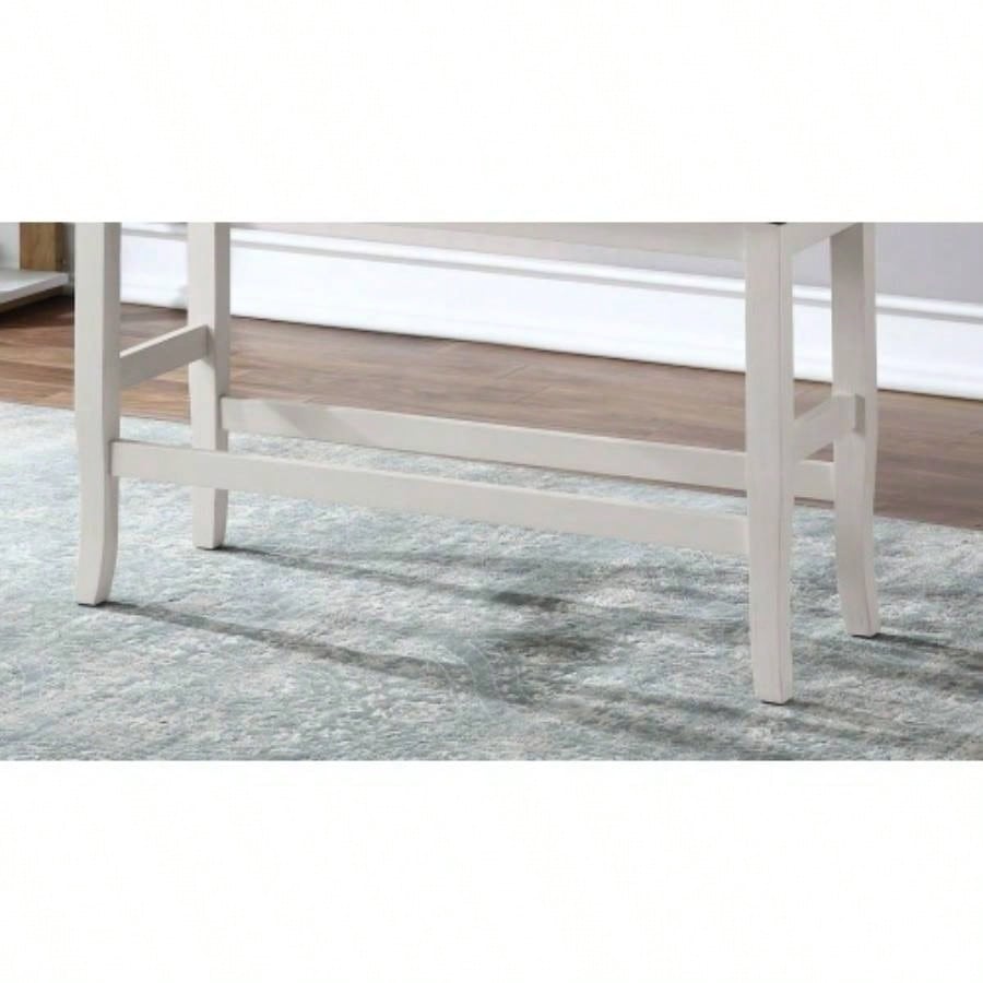 Counter Height Modern Transitional Style Padded Fabric Wooden Base And Dark Gray