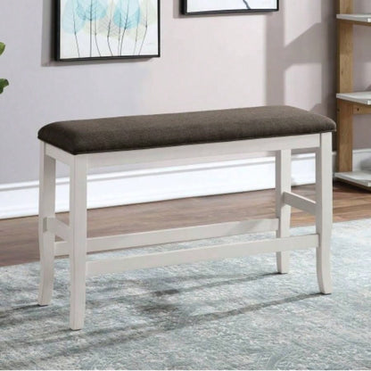 Counter Height Modern Transitional Style Padded Fabric Wooden Base And Dark Gray