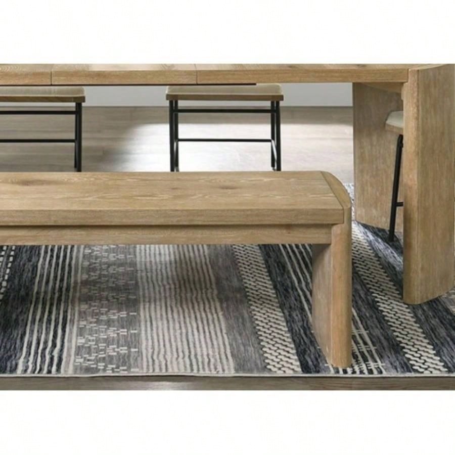 Modern Contemporary Style Upholstery Round Corners Dining Room Oak