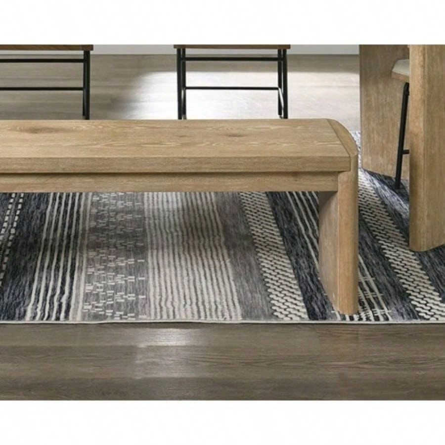 Modern Contemporary Style Upholstery Round Corners Dining Room Oak