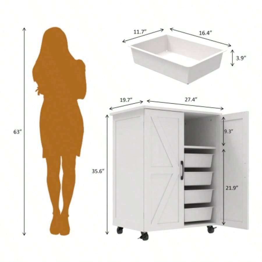 Kitchen Island with Storage on Wheels, Cart, Small Portable Island, Specialty Coffee Bar Cabinet Buffet Sideboard with Barn Door and Wheels Dining Room, Bathroom, Kitchen, Classroom,