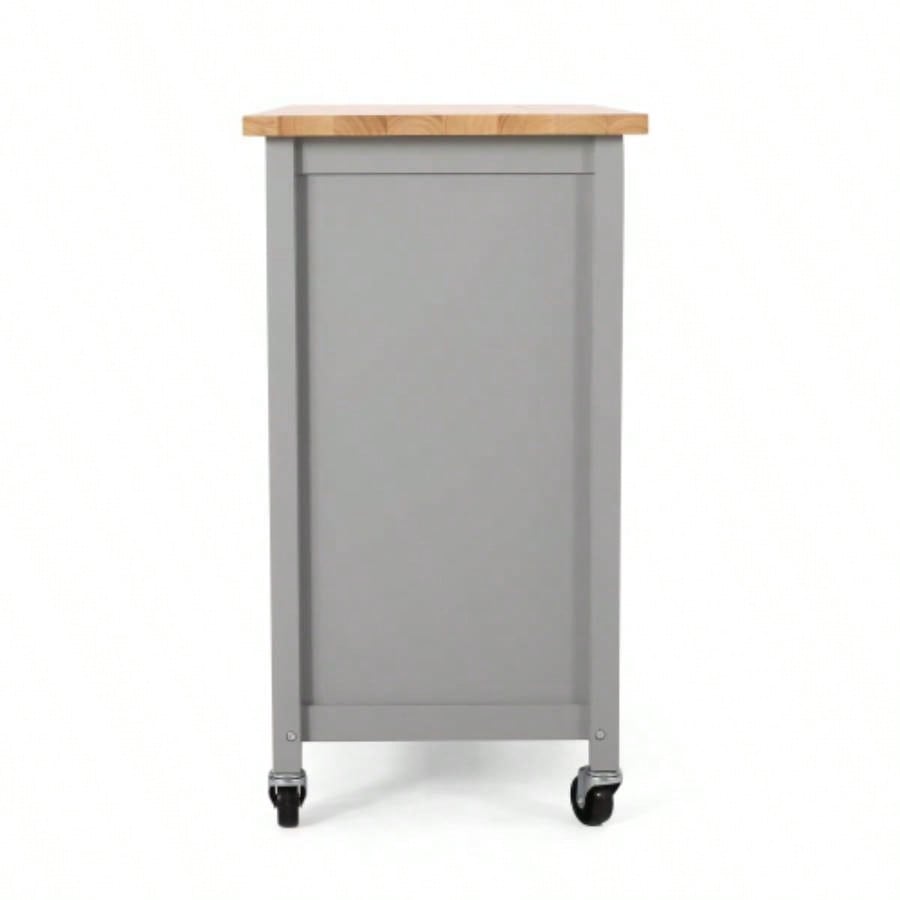 Kitchen Island Cart with Solid Wood Top, 41 Width Mobile Carts with Storage Cabinet, Rolling Kitchen Table with Spice Rack, Towel Rack, and Drawer, Portable Islands on Wheels