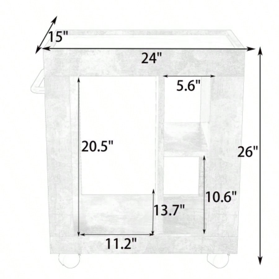 Mid - modern style movable side cabinet sofa, household brown trolley storage locker and shelf living room.