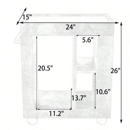 Mid - modern style movable side cabinet sofa, household brown trolley storage locker and shelf living room.