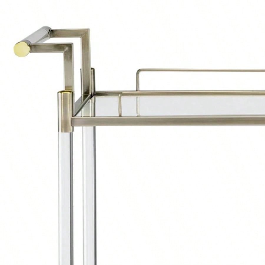 Cirro Antique Mirror Wire Brass Serving Cart