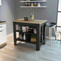 Rockaway 3 - Shelf Kitchen Island Black Wengue and Light Oak