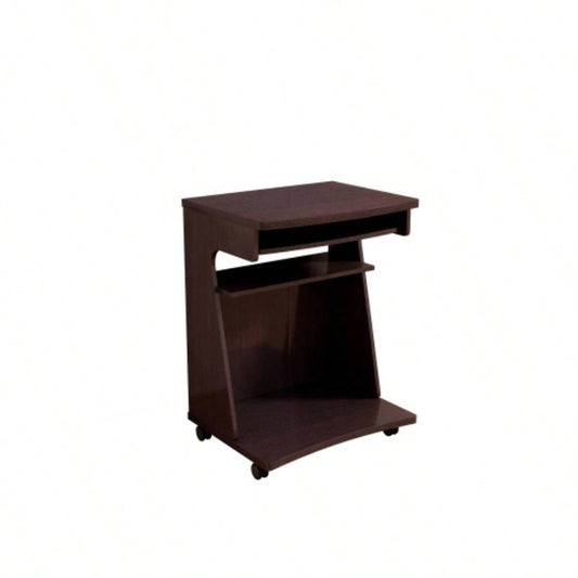 Utility Cart Microwave Cart Kitchen Cart Computer Cart one gliding shelf two shelves rounded corners mobile on rolling castor wheels red cocoa espresso color