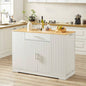 53 Kitchen Storage Islands with Drawers and Trash Can Storage Kitchen Dining. Modern Farmhouse Design, White, 53.2x 20.9Dx 38.0H.