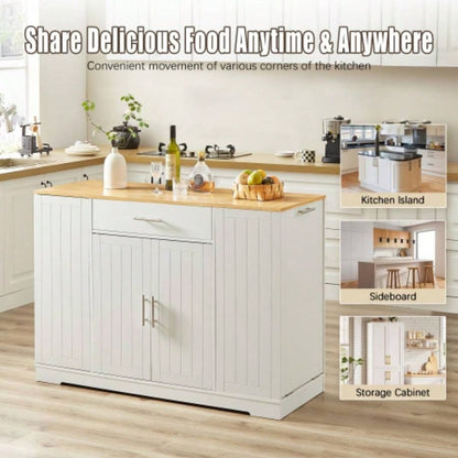 53 Kitchen Storage Islands with Drawers and Trash Can Storage Kitchen Dining. Modern Farmhouse Design, White, 53.2x 20.9Dx 38.0H.