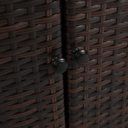 Outdoor Wicker Bar Cart, Patio Wine Serving Cart/Wheels, Rolling Rattan Beverage Bar Counter Table/Glass Top Porch Backyard Garden Poolside Party, Light brown