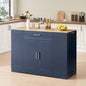 53 Kitchen Storage Islands with Drawers and Trash Can Storage Kitchen Dining. Modern Farmhouse Design, Navy Blue, 53.2x 20.9Dx 38.0H.