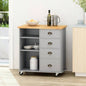 Kitchen Island Cart with Storage, Rolling Side Table on Wheels with Large Worktop, Cabinet with Drawers Kitchen, Dinning Room