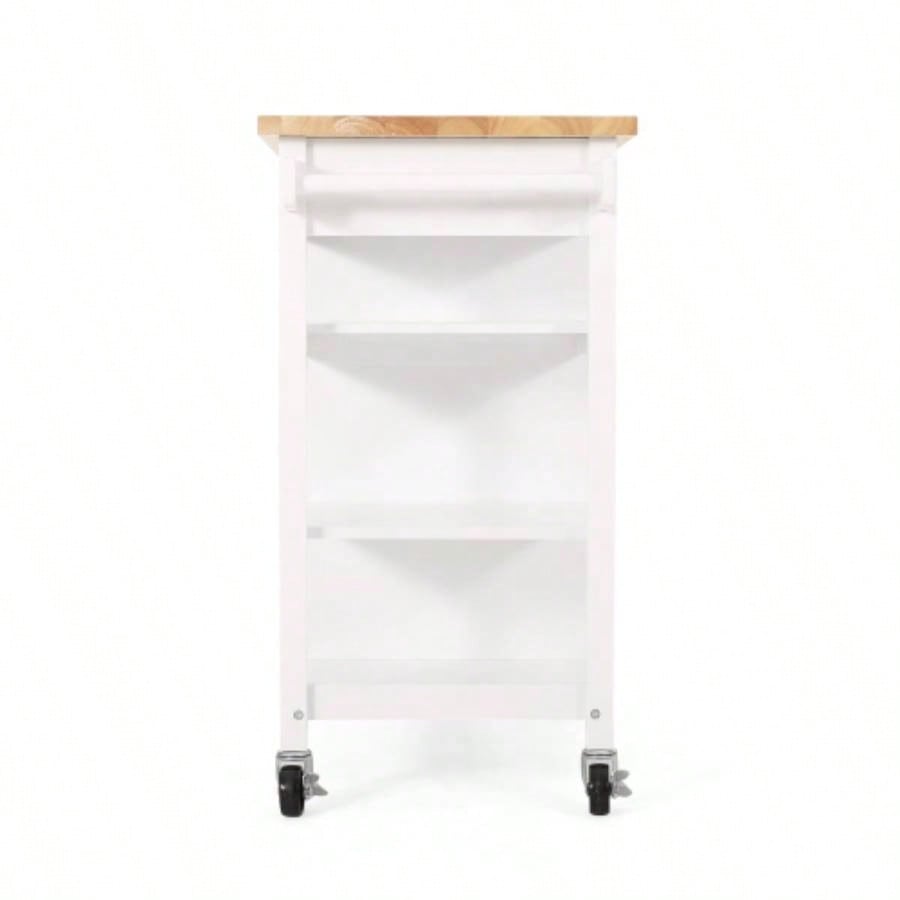 Kitchen Island Cart with Solid Wood Top, 41 Width Mobile Carts with Storage Cabinet, Rolling Kitchen Table with Spice Rack, Towel Rack, and Drawer, Portable Islands on Wheels