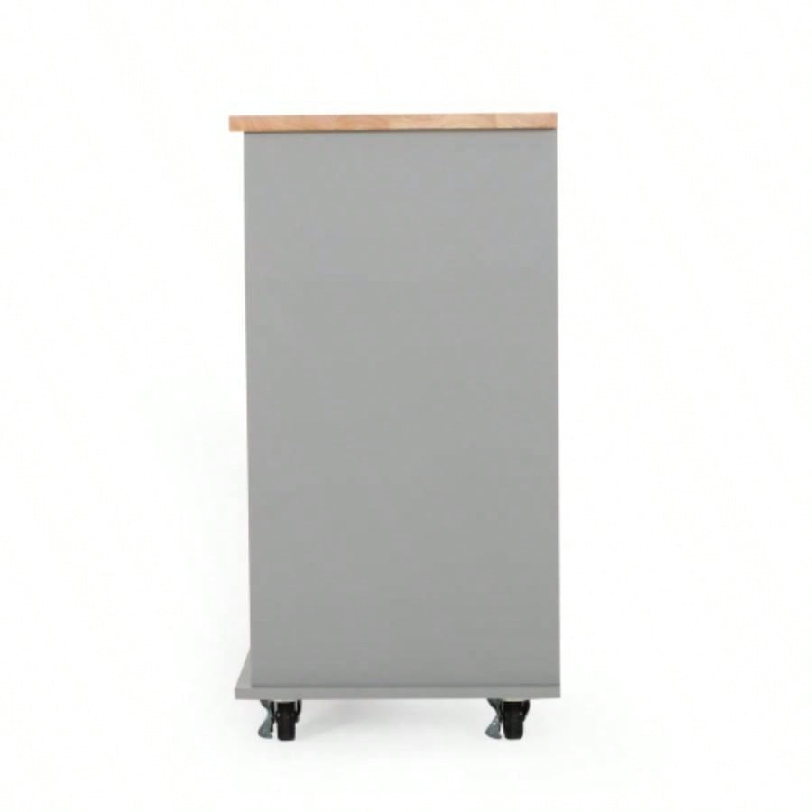 Kitchen Island Cart with Storage, Rolling Side Table on Wheels with Large Worktop, Cabinet with Drawers Kitchen, Dinning Room