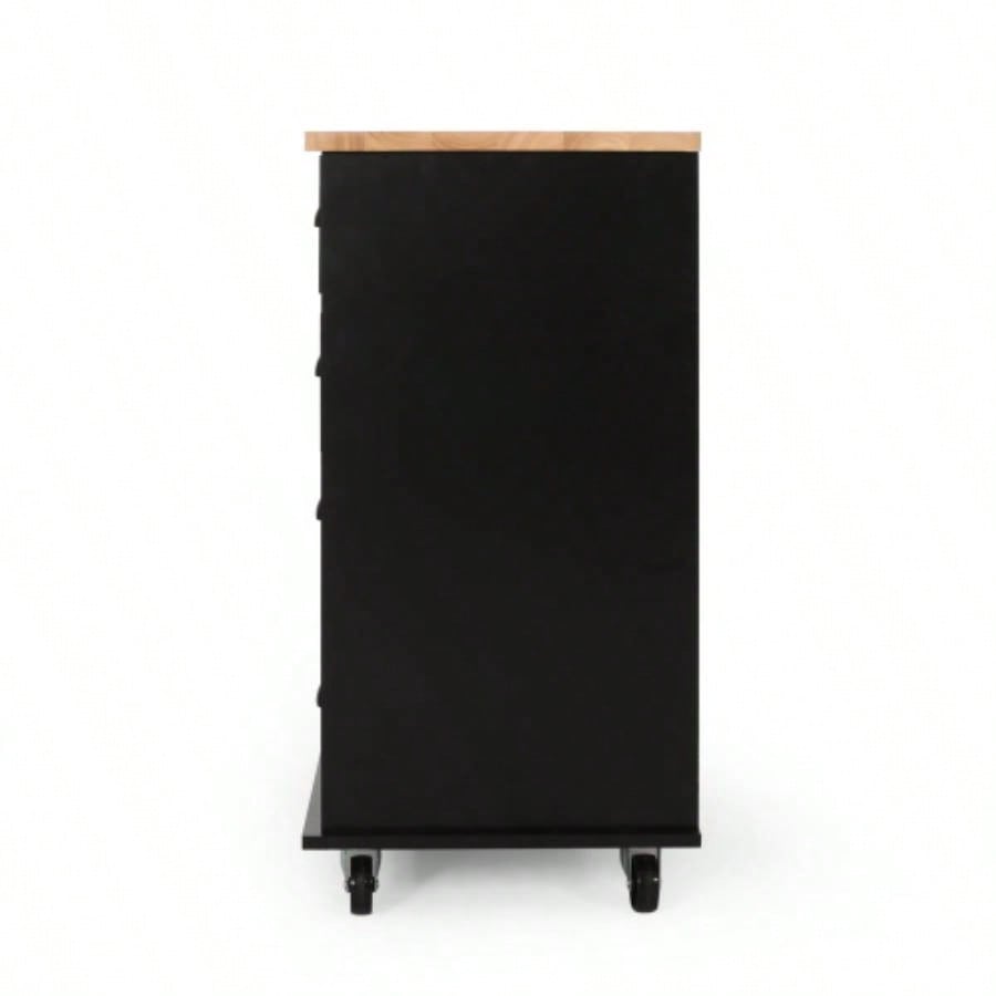 Kitchen Island Cart with Storage, Rolling Side Table on Wheels with Large Worktop, Cabinet with Drawers Kitchen, Dinning Room