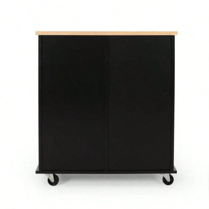 Kitchen Island Cart with Storage, Rolling Side Table on Wheels with Large Worktop, Cabinet with Drawers Kitchen, Dinning Room