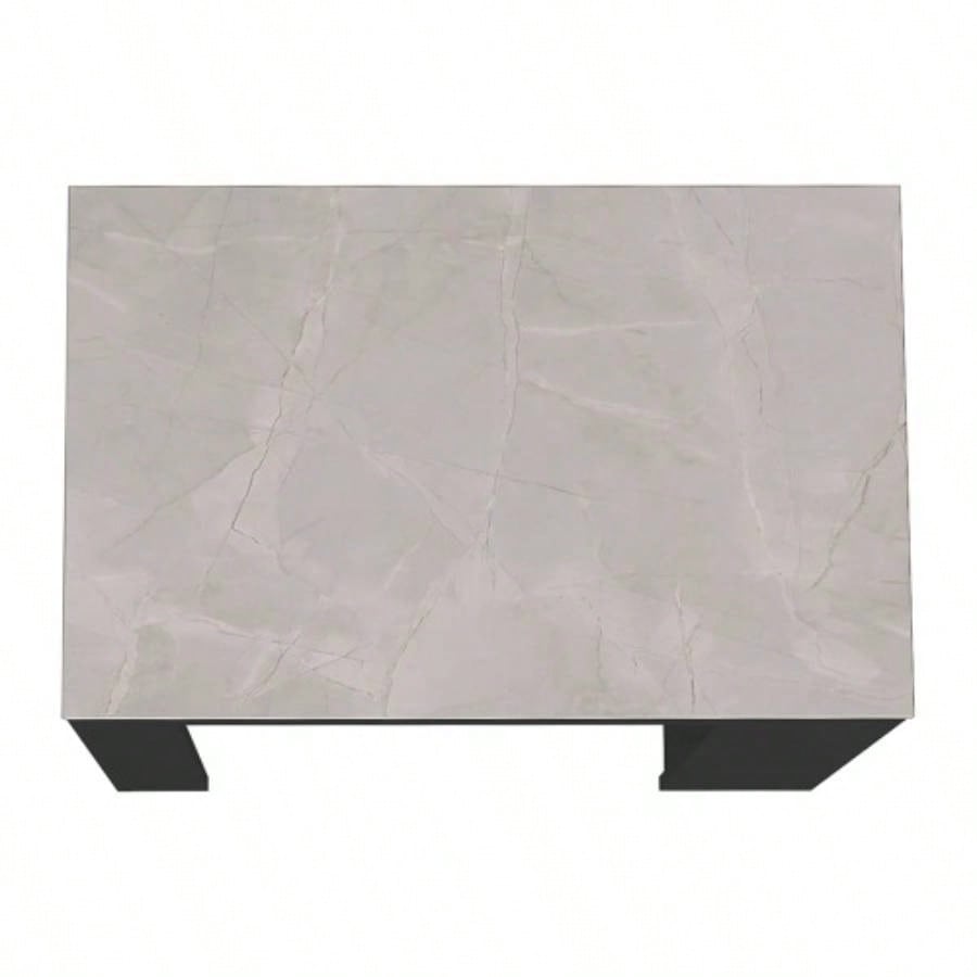 Kitchen Island, Kitchen Bar Table 36 H, with 3 - Side Shelves, White, Wengue/ Ibiza Marble Color