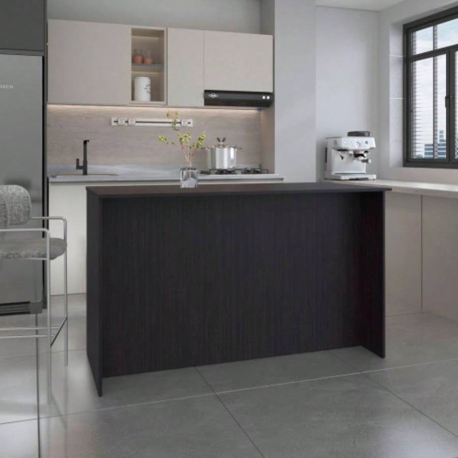 Kitchen Island Two Cabinets, Three Open Shelves