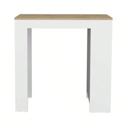 Kitchen Island Doyle, Three Side Shelves, White and Light Oak