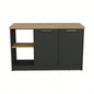 Kitchen Island Padua, Kitchen, Black/ Macadamia