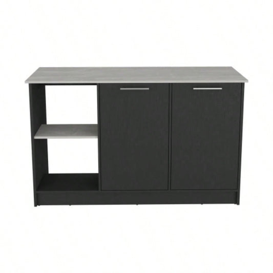 Kitchen Island Padua, Kitchen, Black/ Onyx