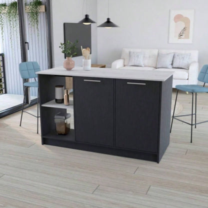 Kitchen Island Padua, Kitchen, Black/ Onyx