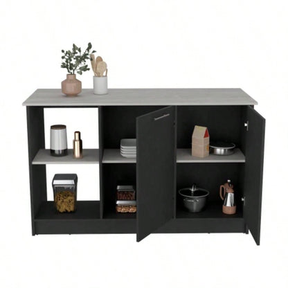 Kitchen Island Padua, Kitchen, Black/ Onyx