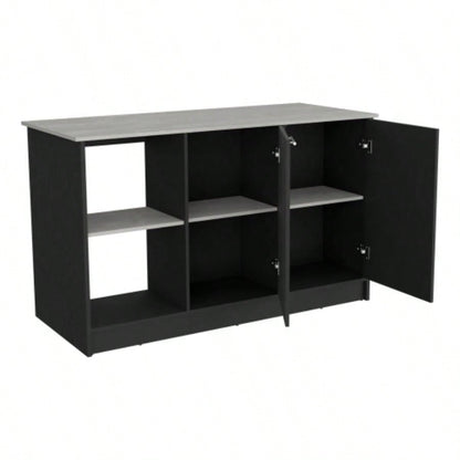 Kitchen Island Padua, Kitchen, Black/ Onyx