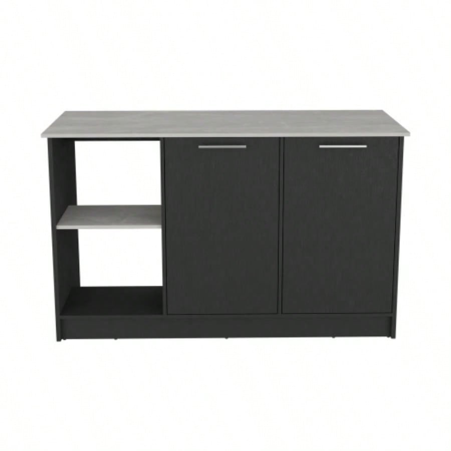 Kitchen Island Padua, Kitchen, Black/ Onyx