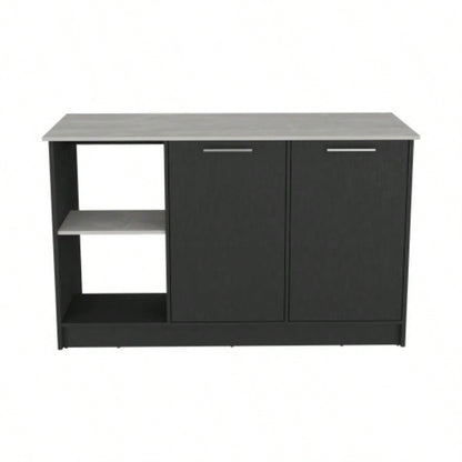 Kitchen Island Padua, Kitchen, Black/ Onyx