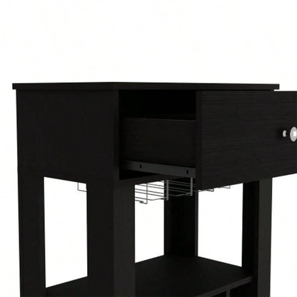 Bar Cart Bayamon, Twelve Wine Cubbies, Four, Black Wengue