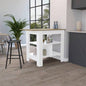 Kitchen Island Pompeya, Three Shelves, White