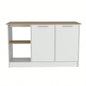 Kitchen Island Padua, Kitchen, White/ Light Oak