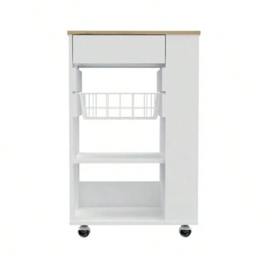 Kitchen Cart Sonex, Kitchen, White/ Light Oak