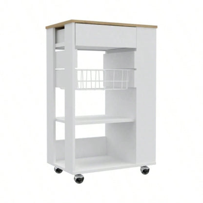 Kitchen Cart Sonex, Kitchen, White/ Light Oak