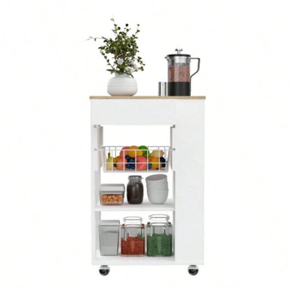 Kitchen Cart Sonex, Kitchen, White/ Light Oak