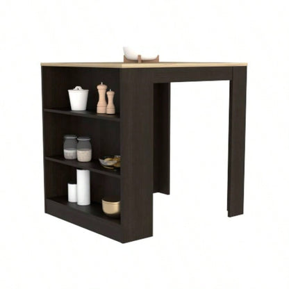 Kitchen Counter Dining Table Toledo, Kitchen, Black/ Pine