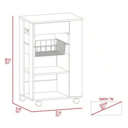 Kitchen Cart Sonex, Kitchen, White/ Light Oak