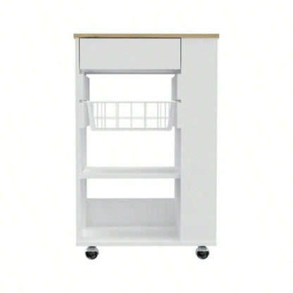 Kitchen Cart Sonex, Kitchen, White/ Light Oak