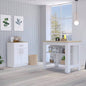 2 Piece Kitchen Set, Kitchen Island+ Pantry Cabinet, White/Light Oak