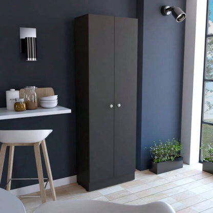 Multistorage Cabinet 71 H, Two Doors, Five Internal Shelves, Black